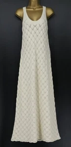 CHLOE SHELL-KNIT CASHMERE WOOL MAXI DRESS WOMENS L POWDER WHITE RRP £1230 AD - Picture 1 of 7