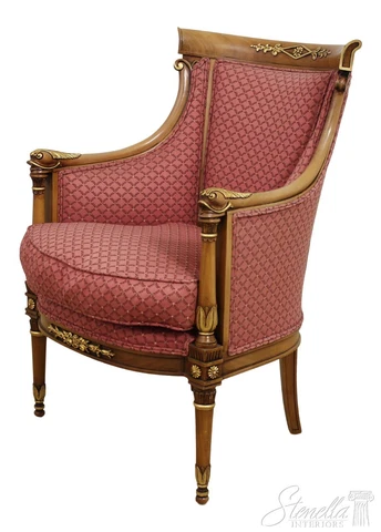 56289EC: Regency Style Dolphin Head Upholstered Bergere Chair Cover