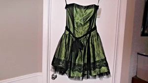 Vintage Jessica McClintock For Gunne Sax 90s Strapless Prom Dress Size 11 Olive - Picture 1 of 6