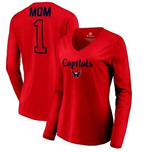 Washington Capitals Womens T Shirt Size 3XL MOM #1 Red Fanatics Long Sleeve Tee 