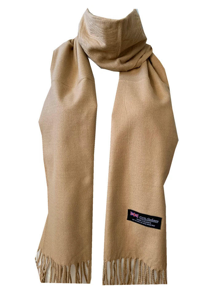 Winter Womens Mens 100% Cashmere Wool Wrap Scarf Scotland Made Soild Scarves - Image 1 of 1
