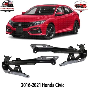 Bisagra del capó delantero conductor izquierdo + lado derecho del pasajero para Honda Civic 2016-2021 - Imagen 1 de 13