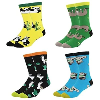 Novedad Divertidos Calcetines Locos Animales CrewLlama Perezoso Panda Kola Diseño Foto 1 de 4