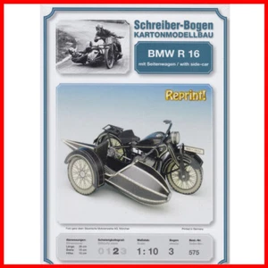 Schreiber-Bogen 575 BMW R16 Motorrad m. Seitenwagen Kartonmodellbausatz 1:20 - Bild 1 von 2