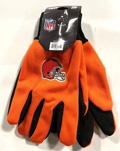 CLEVELAND BROWNS NFL 2TONE SPORT UTILITY JERSEY WORK GARDEN GLOVES FREE SHIP - Picture 1 of 1