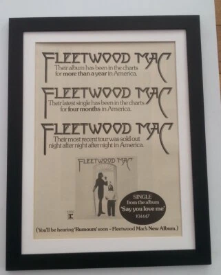 FLEETWOOD MAC*Album*1976*RARE*ORIGINAL*POSTER*AD*QUALITY FRAMED*FAST WORLD SHIP - Image 1 of 4