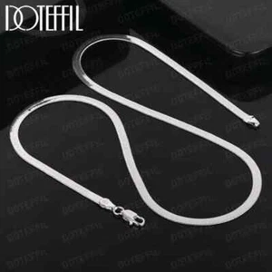 DOTEFFIL Catena Lama 4mm Argento Sterling 925 Collana Fine Gioielli Festa Lusso - Foto 1 di 6
