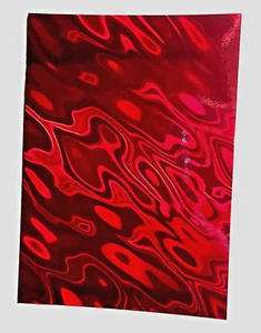 5 Sheets A4 Premium Holograph CHRISTMAS RED Lava Effect Card Single Sided 240gsm - Picture 1 of 3