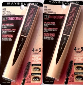 Maybelline Total Temptation Mascara 606 Deep Cocoa #2 PACK- DAMAGE PACKAGE -NEW - Picture 1 of 1