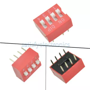 50Pcs Slide Type Switch Module 2.54mm 4-Bit 4 Position Way DIP Red Pitch NEW Z - Picture 1 of 4