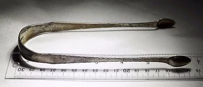 ¡Antiguo siglo XVIII 1790! Pinzas de azúcar largas J Dubois Edimburgo por J. Dubois NY Foto 1 de 4