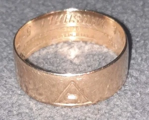 Vtg 14K Gold Scottish Rite 14th Degree Masonic Ring 1936 Sz 10.5 Not Scrap - Picture 1 of 9