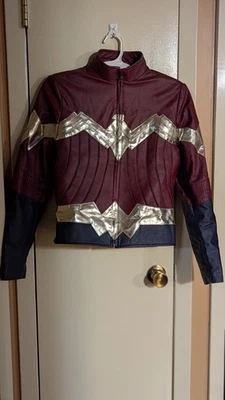 Mujer Maravilla Película Elegante Damas Halloween Disfraz Fiesta Chaqueta de Cuero Real Foto 1 de 4