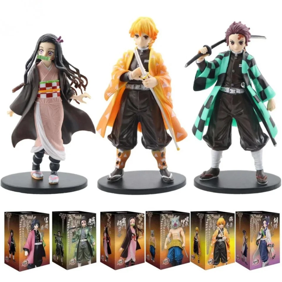 Demon Slayer Figures Tanjiro Nezuko Zenitsu Inosuke Action Figures Model Toy UK - Image 1 of 4