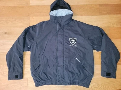 复古突袭者夹克男式大号 GIII Carl Banks NFL 黑色外套 90 年代奥克兰 — 第 1/4 张图片