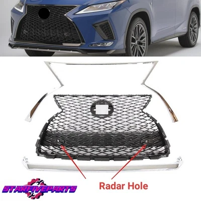 Front Upper Side Grille For Lexus RX350 RX450h 2020-2022 F Sport With Radar Hole - Image 1 of 4