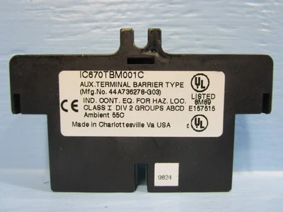 GE Fanuc IC670TBM001C Auxiliary Terminal Barrier Type IC670TBM001 C Aux - Image 1 of 4