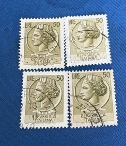 Republics Italiana 50 Lire Italian Stamps With Watermark - Picture 1 of 2