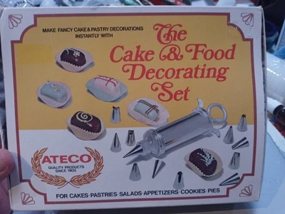 Juego de decoración de pasteles y alimentos vintage Ateco 556 - 12 tubos de decoración - a prueba de óxido Foto 1 de 4