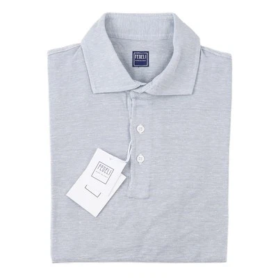 Fedeli Slim-Fit 'Zero' Lightweight Pique Linen-Cotton Polo Shirt 3XL (Eu 58) NWT - Image 1 of 4