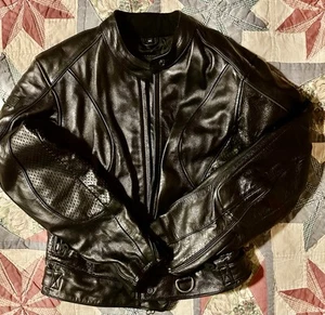 Harley Davidson Women's Volatile Leather Black Jacket Size Medium Very Heavy - Picture 1 of 17