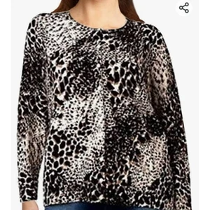 1x Neu Croft& Barrow Gepard Leopard Strickjacke Pullover. schwarz, braun Übergröße - Bild 1 von 7