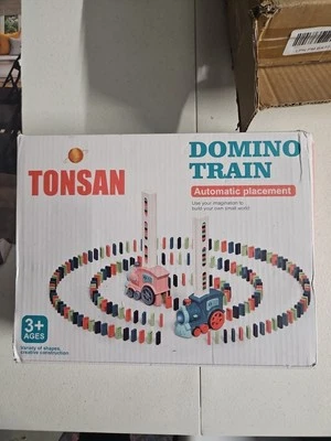 Electric Domino Train Toy Automatic Domino Laying Building Puzzle Blocks Fun US - Image 1 of 3