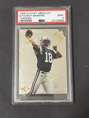 Playoff Absolute Tandems Peyton Manning Rookie RC 1998, Brett Favre - PSA 9 Foto 1 de 2