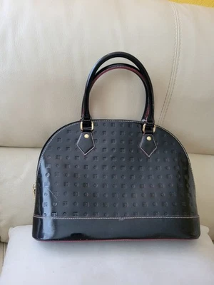 ARCADIA Italian Black Signature Patent Leather Tote Bag Shoulder Purse  - Image 1 of 4