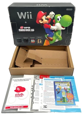 Nintendo Wii Caja Negra, Manual, Insertos SOLO Caja Dañada ¡SIN Juegos! Foto 1 de 4
