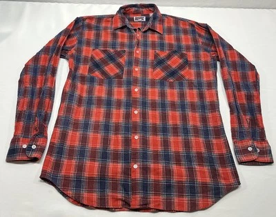 Camisa de franela a cuadros Big Mac vintage para hombre LT grande alta roja blanca azul bolsillos Foto 1 de 4