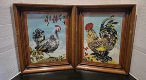 VTG Margo Alexander of California Framed Art Prints Rooster Quail 15.5" X 11.5" - Picture 1 of 7