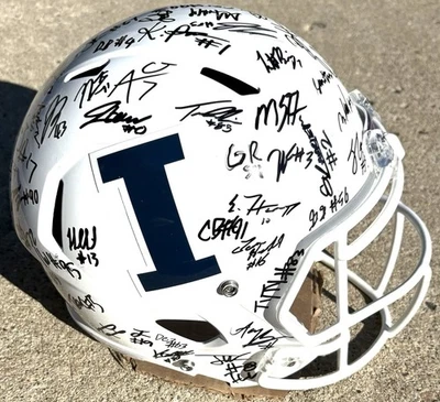 2025 ILLINOIS FIGHTING ILLINI Team SIGNED Full Size Helmet LUKE ALTMYER - Image 1 of 4