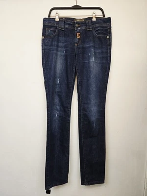 Auténticos vaqueros John Galliano Distressed oscuros pieles tiro bajo w31 y2k Foto 1 de 4