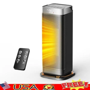 Portable Ceramic Heater 1500W 3 Heat Settings 70° Oscillation Safety Features US - Picture 1 of 8