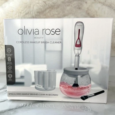 Olivia Rose Cordless Battery Makeup Brush Cleaner, Spins & Dries Clean, New Box - Image 1 of 4