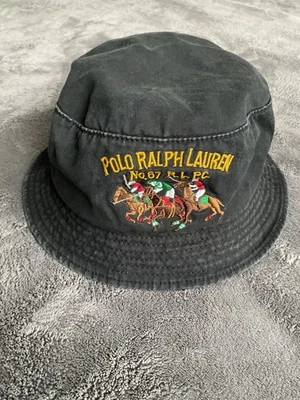 Polo Ralph Lauren Vintage Bucket Hat Embroidered Logo Polo Club Black Size S/M - Image 1 of 4