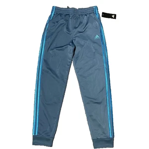 Adidas Youth Large 14/16 LT Navy Blue 3 Stripe Track Pants Joggers Athletic NWT - Picture 1 of 5