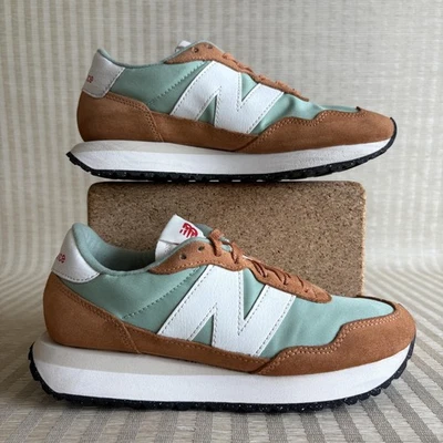 New Balance 237 Zapatos Mujer Talla 7.5 Verde Marrón Gamuza Retro Correr WS237IB Foto 1 de 4