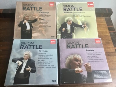 Simon Rattle 4 NEW box sets Debussy / Ravel, Britten, Sibelius, Bartók. Birm SO - Image 1 of 4