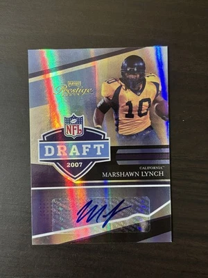 Marshawn Lynch 2007 Prestige Rookie NFL Draft Autograph /50 #NFLD-6 RC Auto SSP - Image 1 of 2