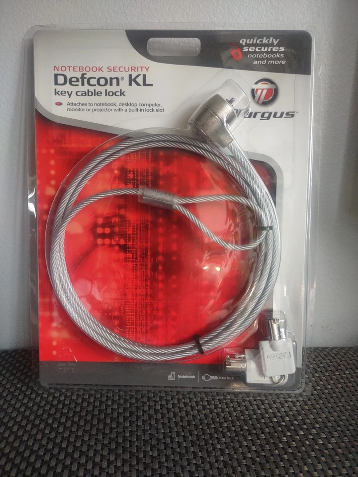 Targus Defcon KL Key Cable Lock PA450U Notebook Security 6 Feet / 1.82m/ 2 Keys. - Image 1 of 3