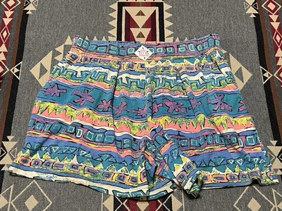 Pantalones Cortos Ocean Pacific Para Hombre S Pequeños Años 80 Playa Surf Trippy Arte De Colección T38 Foto 1 de 4