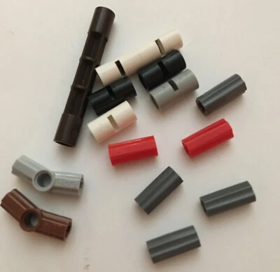 LEGO Lot 14 Pc Technic Red Black Gray Pin Connector w Slot Pin Asst Joiner Parts - Image 1 of 3