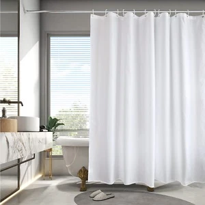 Long Shower Curtain Liner 78 Inches Height-Water-repellent Fabric Shower Curt - Picture 1 of 7