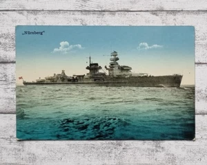 AK Nürnberg Schiff 2. WK Kriegsmarine Postkarte Ansichtskarte Handschrift alt - Picture 1 of 2
