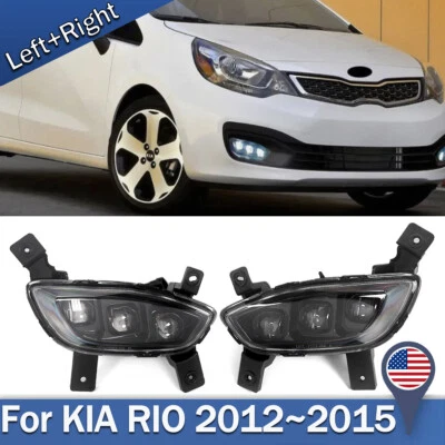 Luces de circulación diurna LED DRL para KIA RIO 2012-2015 faros antiniebla parachoques izquierda+derecha Foto 1 de 4