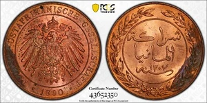 1890 German East Africa PESA PCGS MS 64RB (Tanzania) - Picture 1 of 1