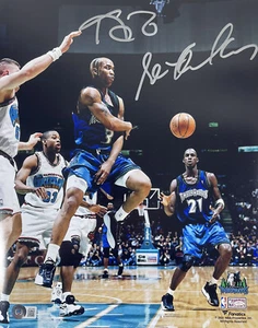 KEVIN GARNETT STEPHON MARBURY DUAL SIGNED 11x14 PHOTO TIMBERWOLVES BAS COA - Picture 1 of 1