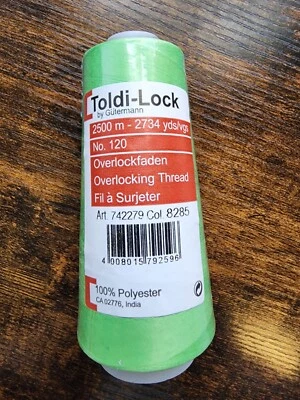 TOLDI-LOCK OVERLOCK THREAD. By Gutermann 100% Polyester, 2734 Yd (2500 M) Green - Image 1 of 2